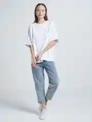 Белый футболка женская, оверсайз