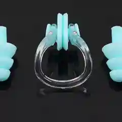 Бирюзовый набор для плавания (беруши для ушей + зажим для носа)