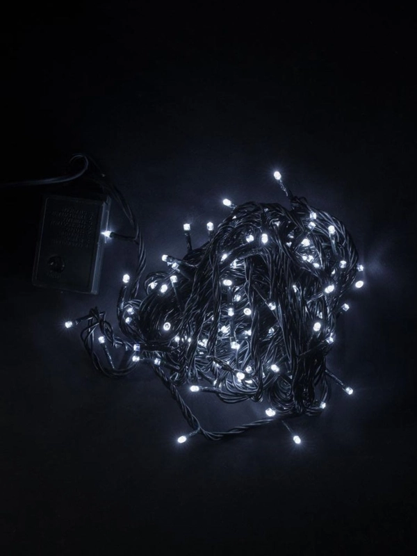 Гирлянда Нить 140 LED Белый Холодный 12,7 м, темный провод, 220 В
