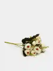 Камелии волнистые 30 см, букет 13 голов с бутонами, искусственные цветы, кремовые