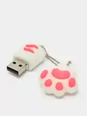 Белый usb флешка, 16 Гб, кошачья лапка