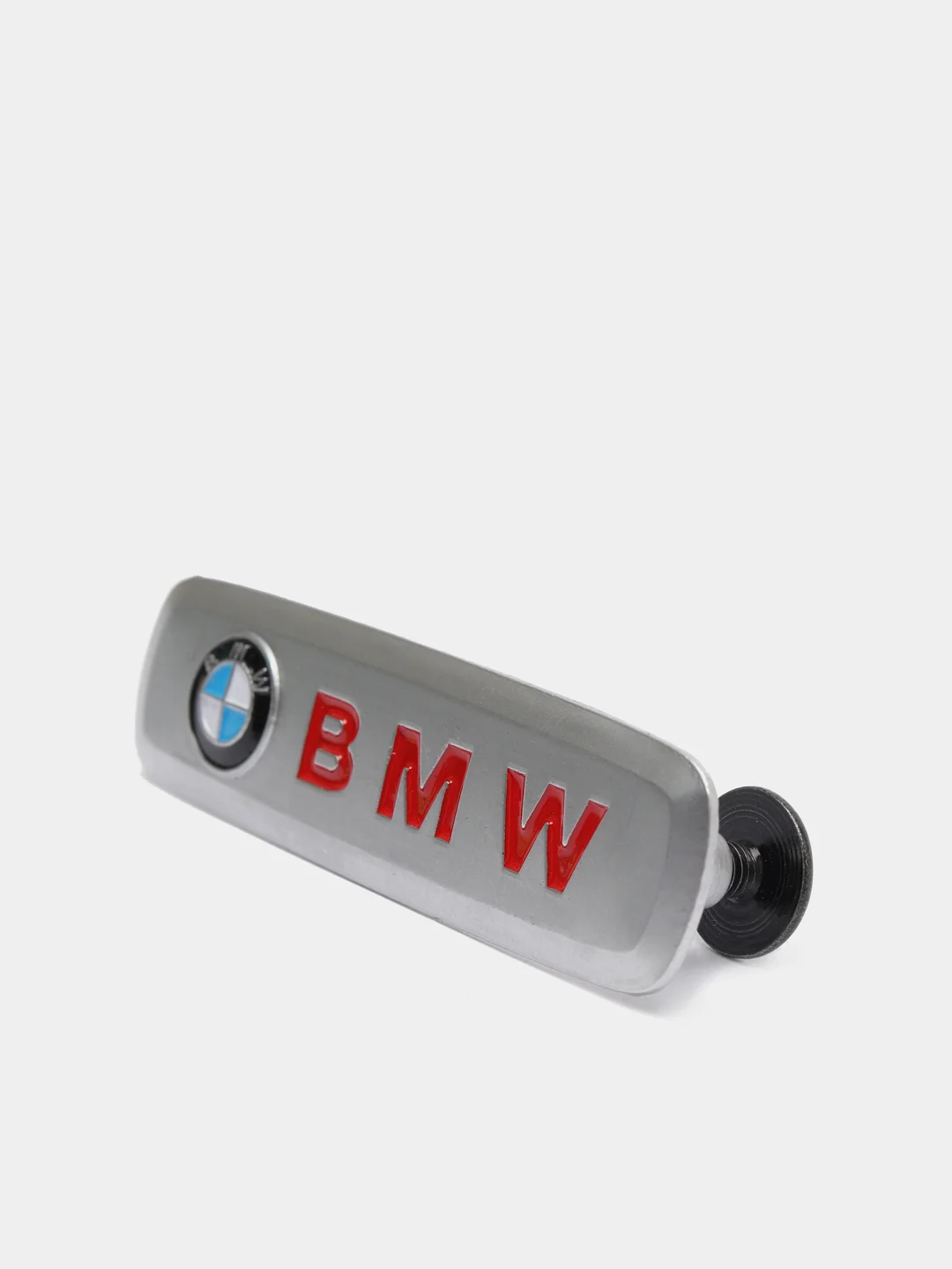 Комплект шильдиков металлических с эмблемой авто "BMW" и 4 винтовыми креплениями (Пара)