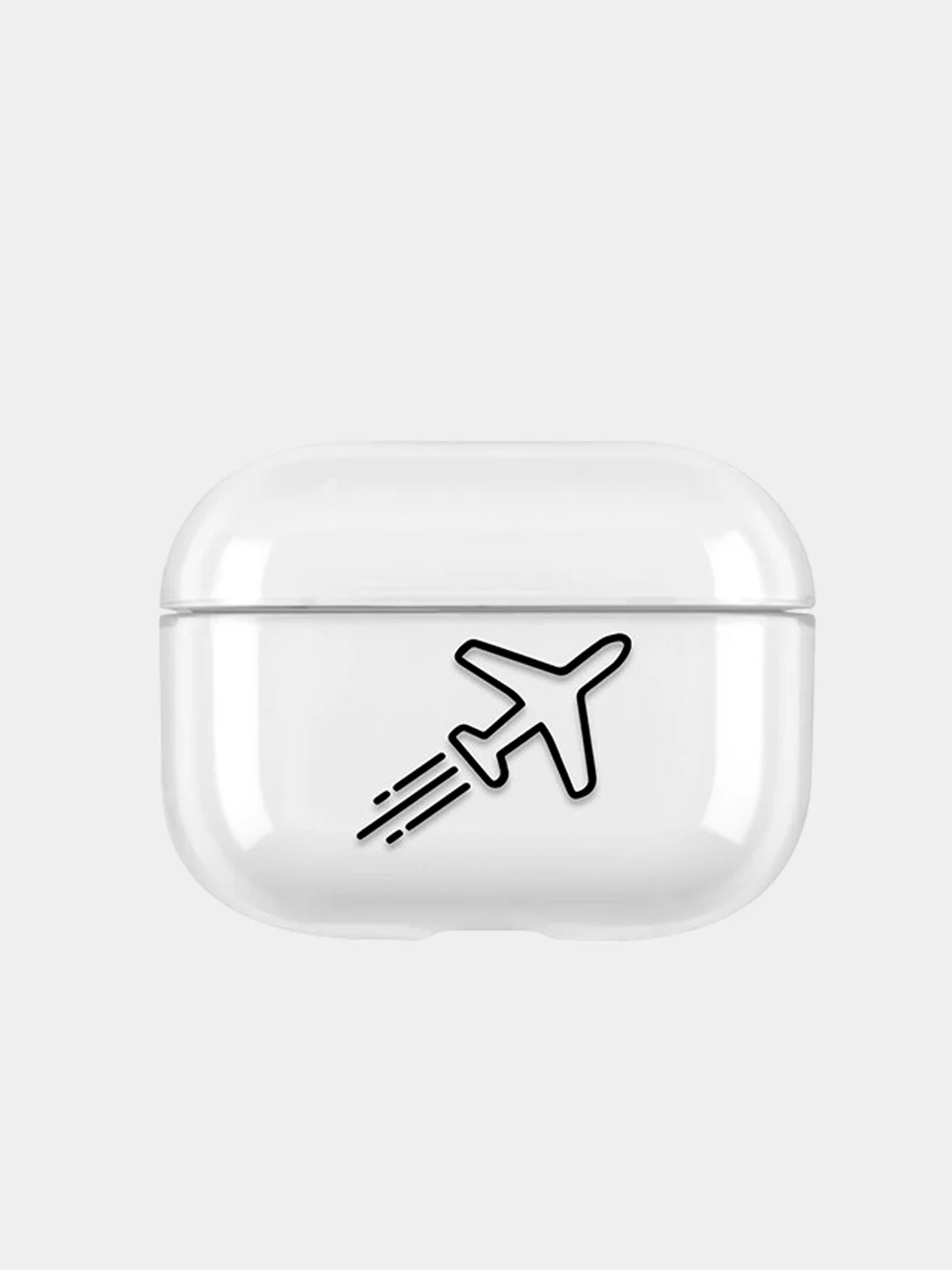 Небесно-голубой прозрачный пластиковый чехол для Apple Airpods Pro
