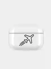 Небесно-голубой прозрачный пластиковый чехол для Apple Airpods Pro