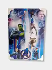 Багровый картина на холсте "Человек паук и другие герои Marvel", 50 х 70 см
