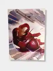 Бежевый меланж картина на холсте "Человек паук и другие герои Marvel", 50 х 70 см