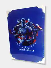 Голубой картина на холсте "Человек паук и другие герои Marvel", 50 х 70 см