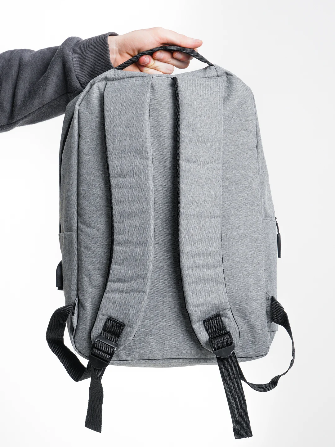 Серый рюкзак "BackPack" унисекс, повседневный прочный городской для ноутбука синий 15"6, 19,5л