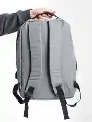 Серый рюкзак "BackPack" унисекс, повседневный прочный городской для ноутбука синий 15"6, 19,5л