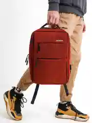Красный рюкзак "BackPack" унисекс, повседневный прочный городской для ноутбука синий 15"6, 19,5л