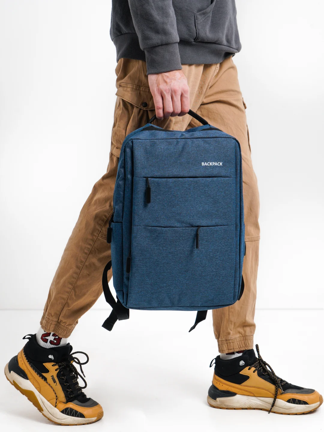 Синий рюкзак "BackPack" унисекс, повседневный прочный городской для ноутбука синий 15"6, 19,5л