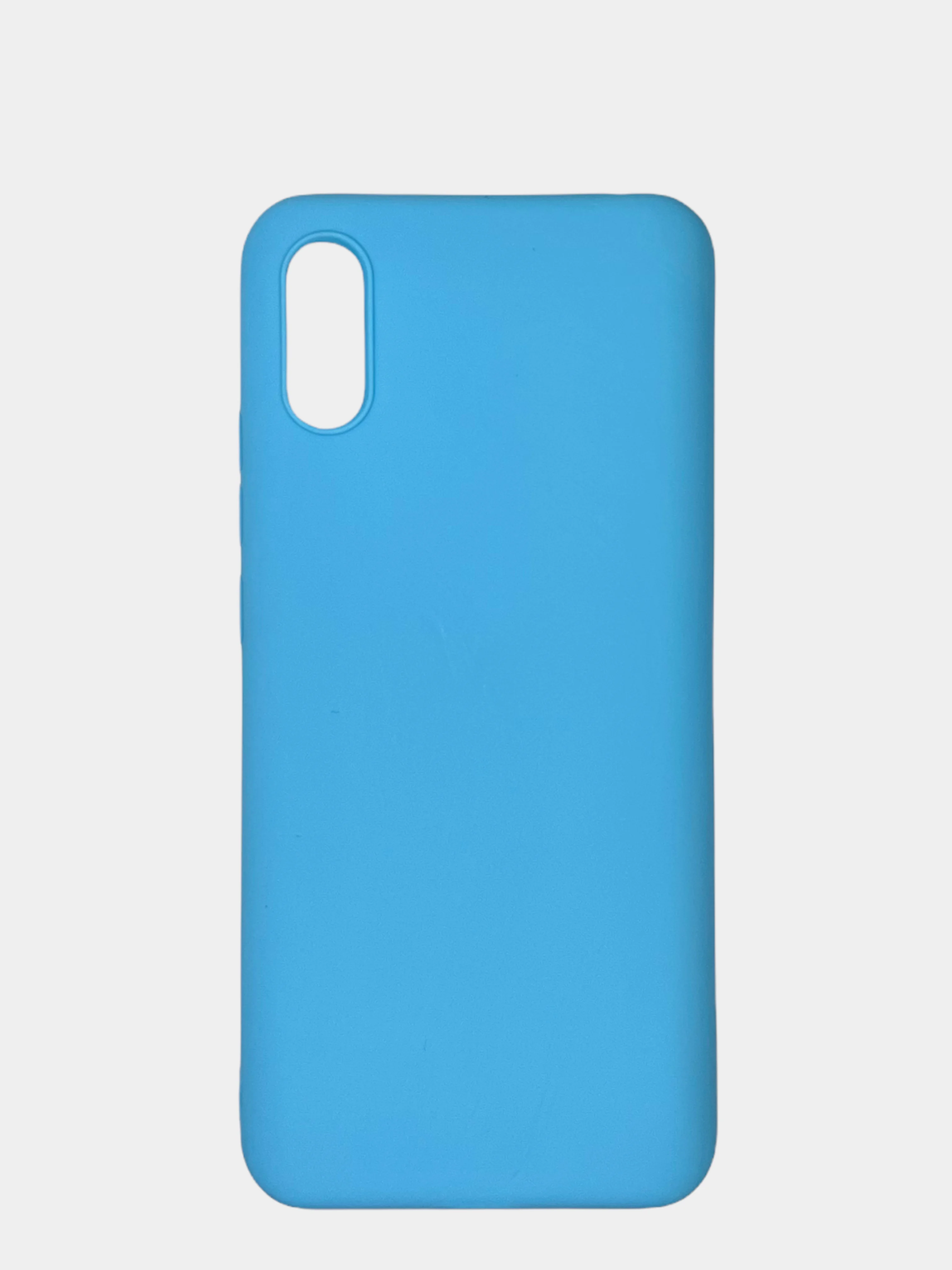 Голубой чехол для Xiaomi Redmi 9A (Сяоми Редми 9А) силиконовый, матовый, цветной