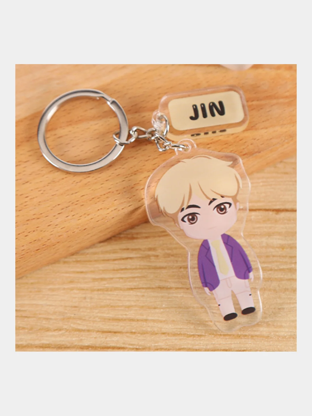 Серебряный акриловые брелки BTS