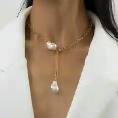 Колье-цепь с барочным жемчугом