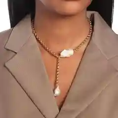 Колье-цепь с барочным жемчугом