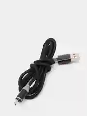 Угольный кабель магнитный USB - micro-USB, тканевая оплетка, длина 1 метр