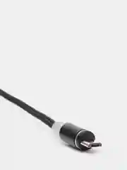 Угольный кабель магнитный USB - micro-USB, тканевая оплетка, длина 1 метр