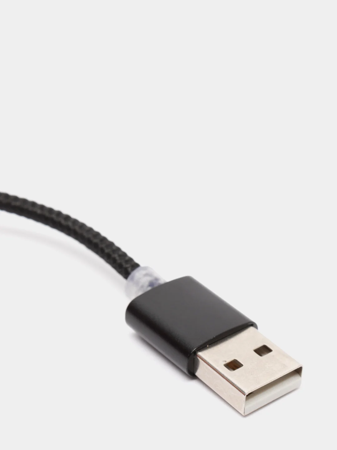 Угольный кабель магнитный USB - micro-USB, тканевая оплетка, длина 1 метр