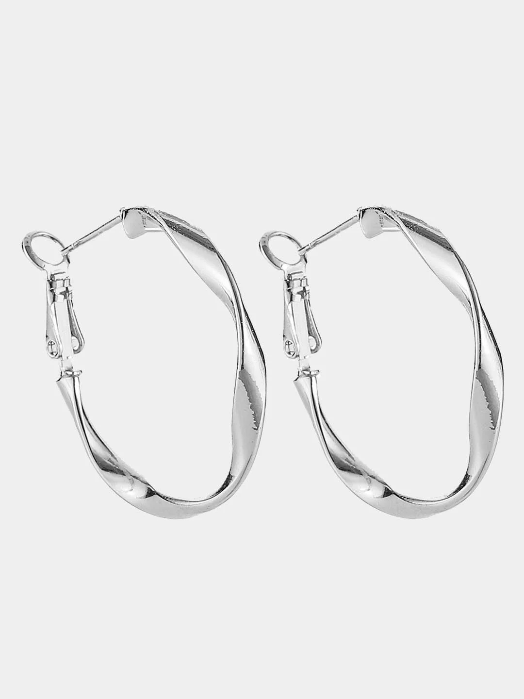 Серебряный минималистичные С-образные женские  серьги
