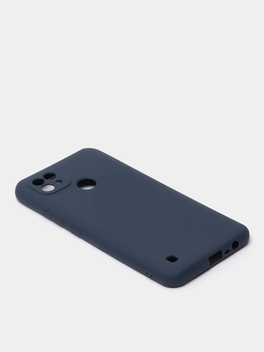 Темно-синий чехол силиконовый Realme C21 Реалми С21 цветной, матовый