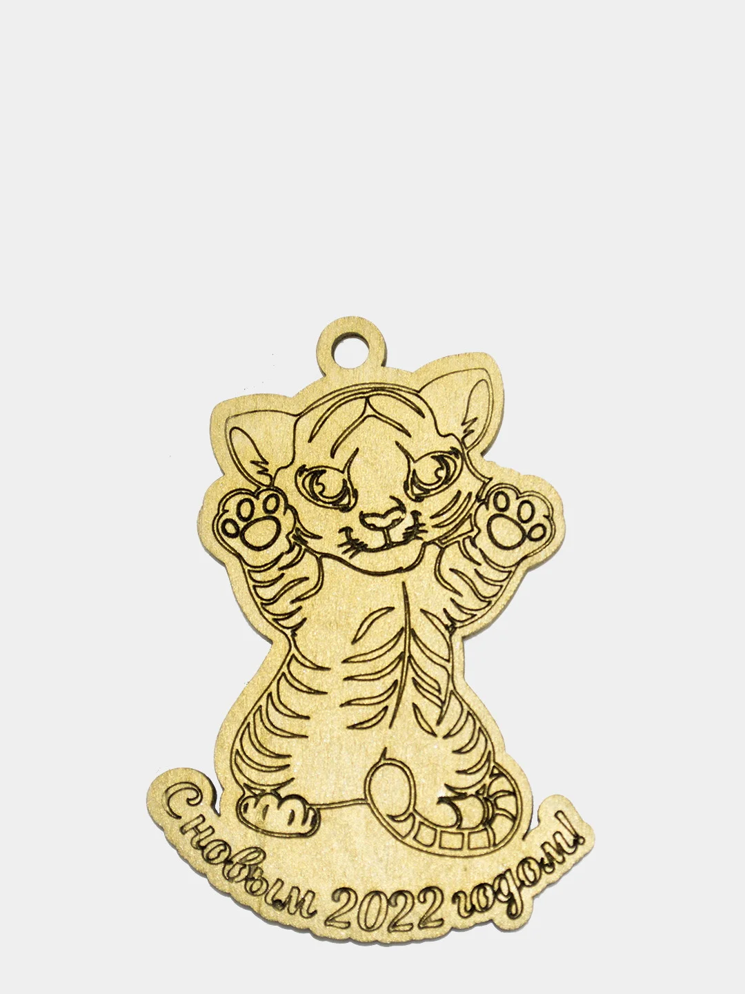 Елочные игрушки из фанеры в деревянной коробке