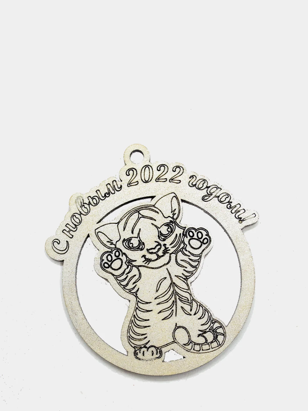 Елочные игрушки из фанеры в деревянной коробке 85х80