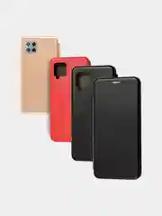 Золотой чехол-книжка для Samsung A42 Самсунг А42  Золотой Красный Синий Черный цвета с карманом
