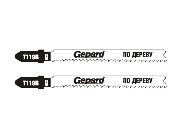 Пилки для лобзика по дереву GEPARD, 2 штуки