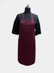 Бордовый фартук классический с грудкой, для поваров и официантов, сферы общественного питания