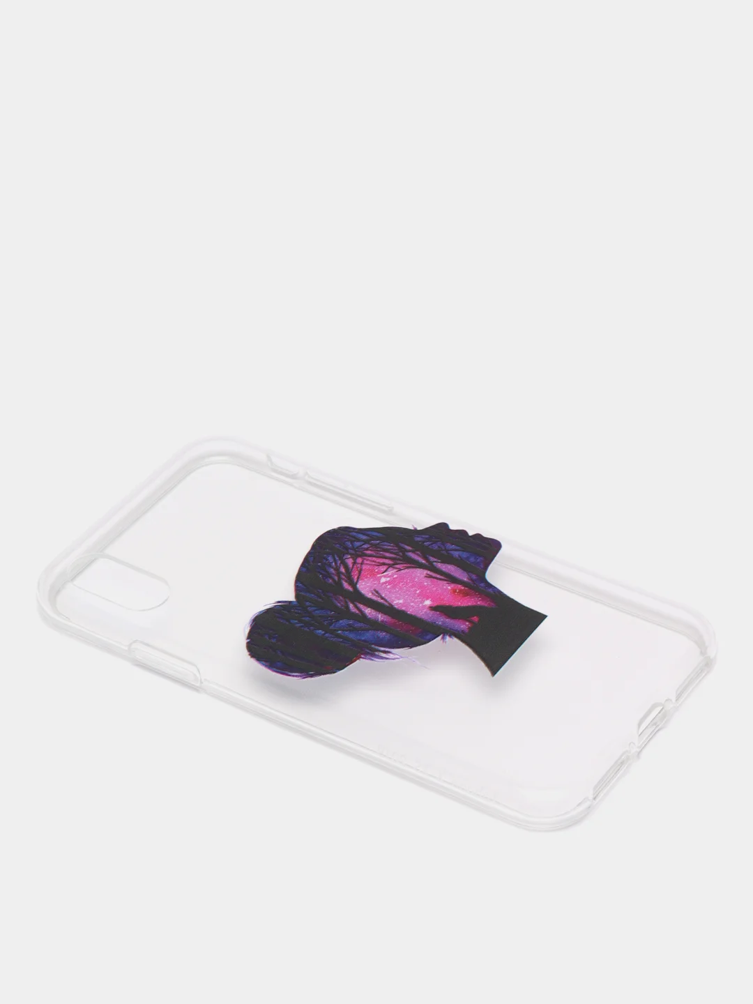 Фуксия чехол Apple iPhone X / Xs прозрачный силиконовый с рисунком