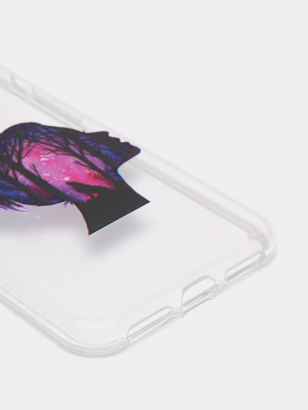 Фуксия чехол Apple iPhone X / Xs прозрачный силиконовый с рисунком