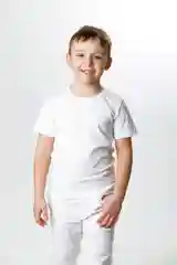 Футболка базовая детская 5+ однотонная, хлопковая, белая