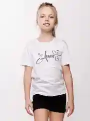 Футболка для девочки 5+, с принтом " Amour", хлопковая, белая