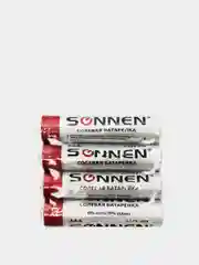 Батарейки КОМПЛЕКТ 4 шт, SONNEN, AAA (R03, 24А), солевые, мизинчиковые, в пленке