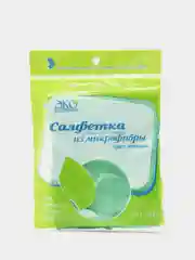 Салфетка хозяйственная Комус "ЭкоКоллекция", микрофибра, зеленая, 30x30 см, 1 штука