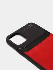 Красный чехол на айфон кожаный с глянцевым противоударным стеклом, для iPhone