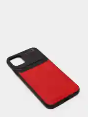 Красный чехол на айфон кожаный с глянцевым противоударным стеклом, для iPhone
