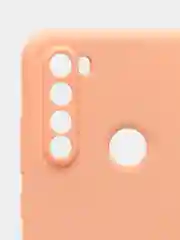 Бежевый чехол силиконовый для Xiaomi Redmi Note 8T ( Редми нот 8т)  с бархатной подкладкой