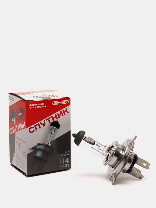 Автолампа двухконтактная, H4, 12V, 60/55W, P43t