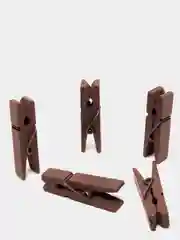 Коричневый деревянные декоративные прищепки, 5 шт