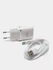 Белый сетевое зарядное устройство, с кабелем lightning Hoco C11