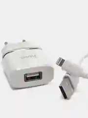 Белый сетевое зарядное устройство, с кабелем lightning Hoco C11