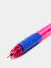 Розовый ручка шариковая, масляная, автоматическая, с грипом, color mix, синяя, 0,7 мм