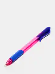 Розовый ручка шариковая, масляная, автоматическая, с грипом, color mix, синяя, 0,7 мм
