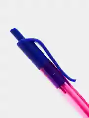 Розовый ручка шариковая, масляная, автоматическая, с грипом, color mix, синяя, 0,7 мм