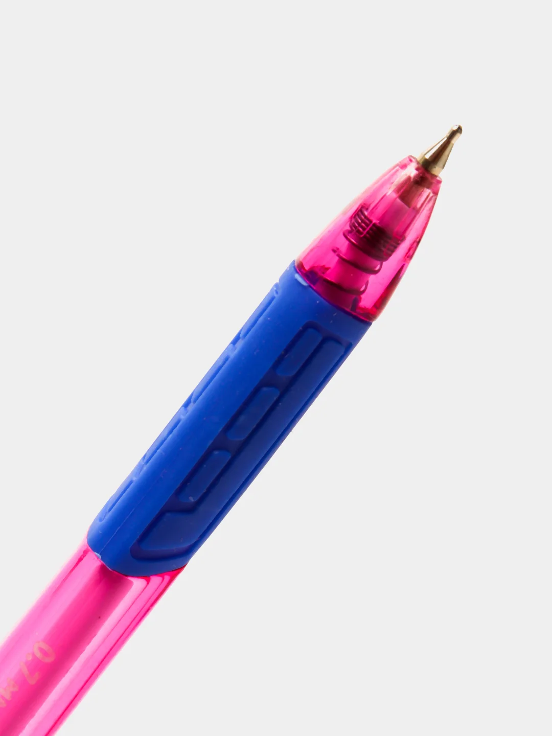 Розовый ручка шариковая, масляная, автоматическая, с грипом, color mix, синяя, 0,7 мм