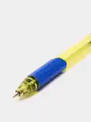 Желтый ручка шариковая, масляная, автоматическая, с грипом, color mix, синяя, 0,7 мм