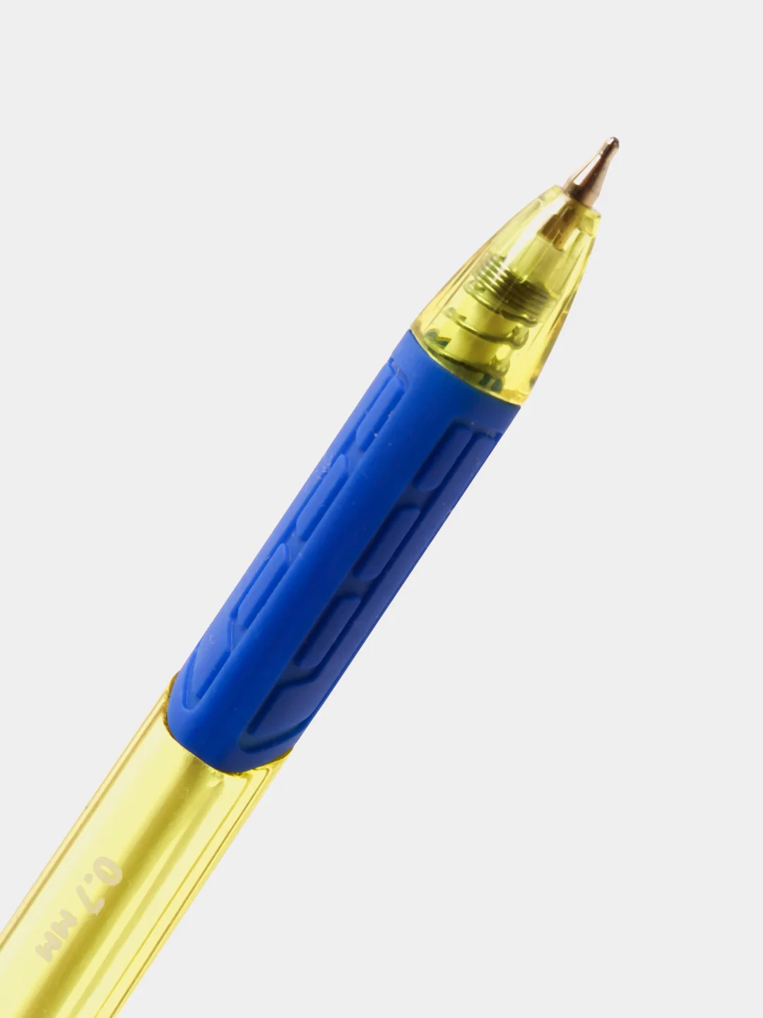 Желтый ручка шариковая, масляная, автоматическая, с грипом, color mix, синяя, 0,7 мм