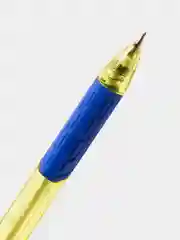 Желтый ручка шариковая, масляная, автоматическая, с грипом, color mix, синяя, 0,7 мм