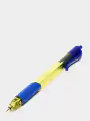 Желтый ручка шариковая, масляная, автоматическая, с грипом, color mix, синяя, 0,7 мм